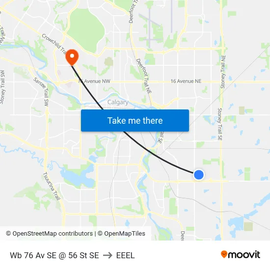 Wb 76 Av SE @ 56 St SE to EEEL map