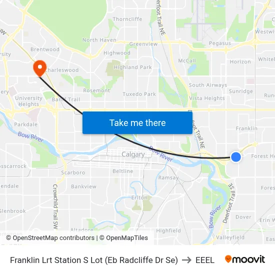 Franklin Lrt Station S Lot (Eb Radcliffe Dr Se) to EEEL map