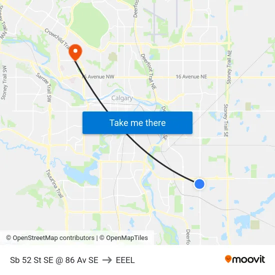 Sb 52 St SE @ 86 Av SE to EEEL map