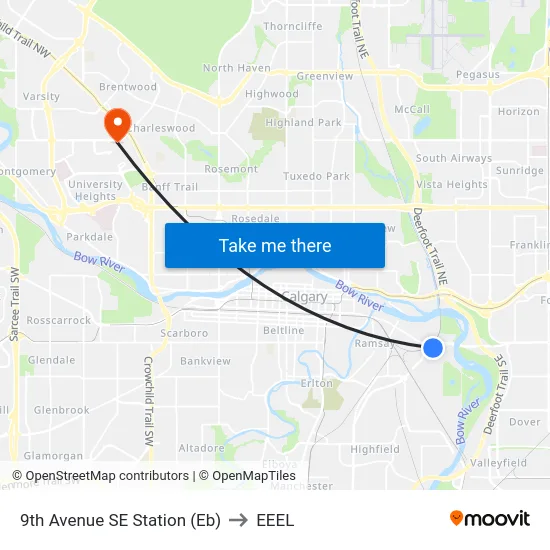 9th Avenue SE Station (Eb) to EEEL map