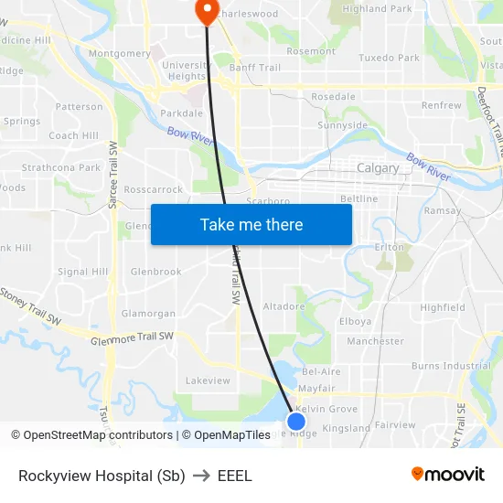 Rockyview Hospital (Sb) to EEEL map