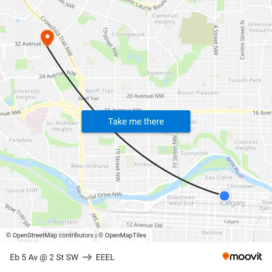 Eb 5 Av @ 2 St SW to EEEL map