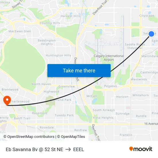 Eb Savanna Bv @ 52 St NE to EEEL map