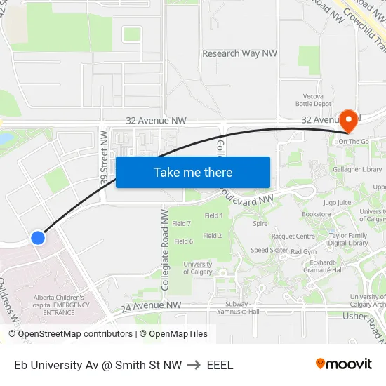 Eb University Av @ Smith St NW to EEEL map