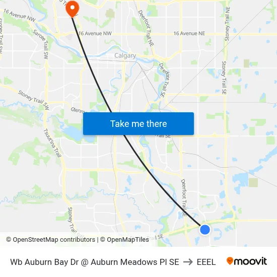 Wb Auburn Bay Dr @ Auburn Meadows Pl SE to EEEL map