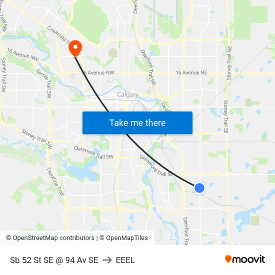 Sb 52 St SE @ 94 Av SE to EEEL map