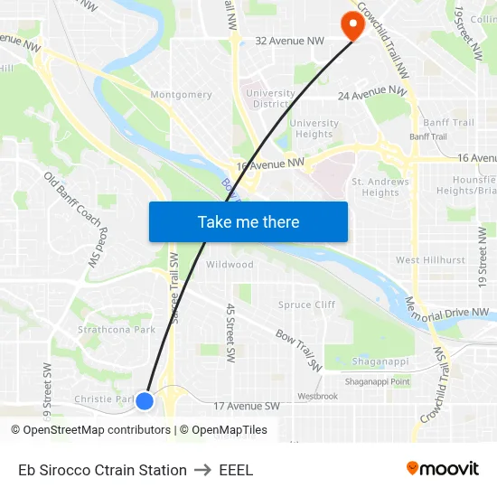 Eb Sirocco Ctrain Station to EEEL map