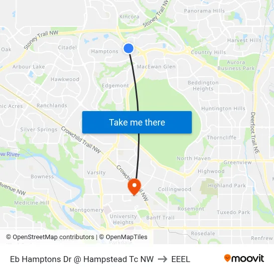 Eb Hamptons Dr @ Hampstead Tc NW to EEEL map