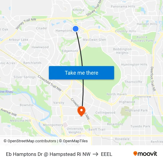 Eb Hamptons Dr @ Hampstead Ri NW to EEEL map