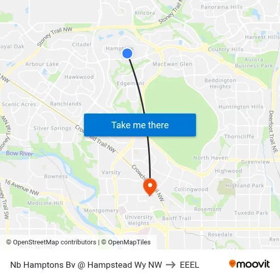 Nb  Hamptons Bv @ Hampstead Wy NW to EEEL map