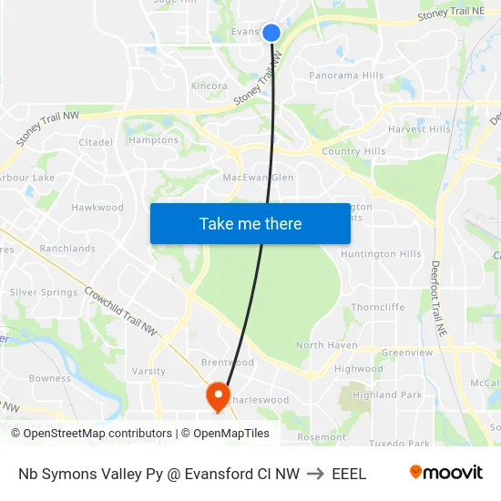 Nb Symons Valley Py @ Evansford Cl NW to EEEL map
