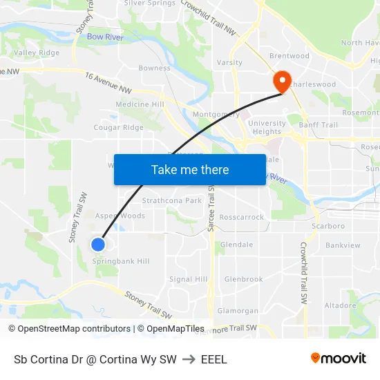 Sb Cortina Dr @ Cortina Wy SW to EEEL map
