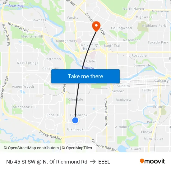 Nb 45 St SW @ N. Of Richmond Rd to EEEL map
