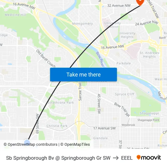 Sb Springborough Bv @ Springborough Gr SW to EEEL map