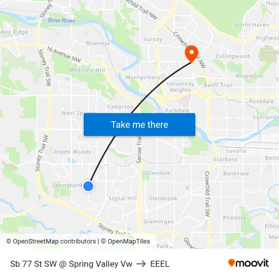 Sb 77 St SW @ Spring Valley Vw to EEEL map