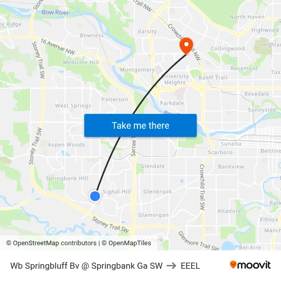 Wb Springbluff  Bv @ Springbank Ga SW to EEEL map