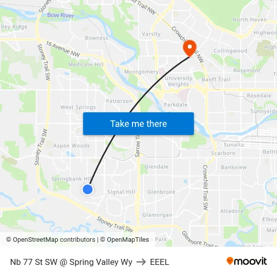 Nb 77 St SW @ Spring Valley Wy to EEEL map