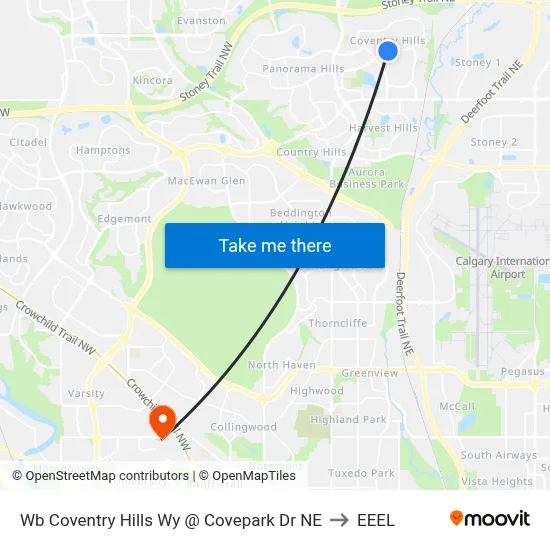 Wb Coventry Hills Wy @ Covepark Dr NE to EEEL map
