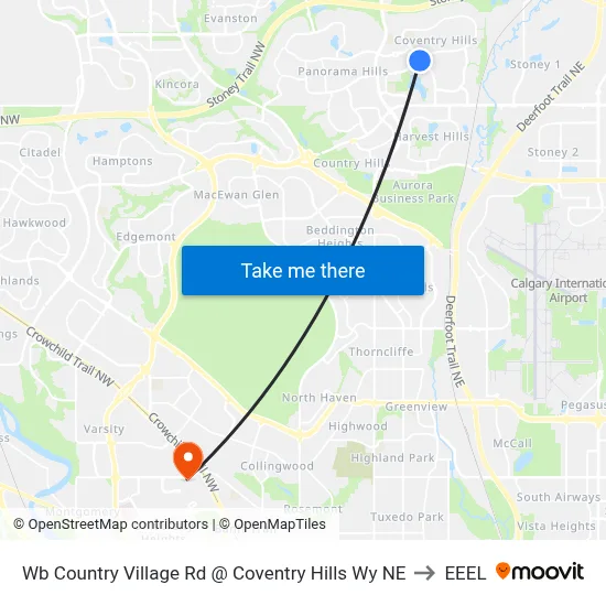 Wb Country Village Rd @ Coventry Hills Wy NE to EEEL map