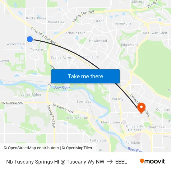 Nb Tuscany Springs Hl @ Tuscany Wy NW to EEEL map