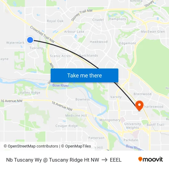 Nb Tuscany Wy @ Tuscany Ridge Ht NW to EEEL map