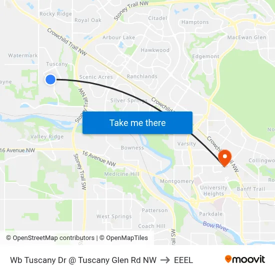 Wb Tuscany Dr @ Tuscany Glen Rd NW to EEEL map