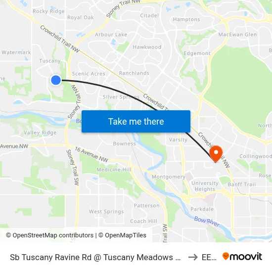 Sb Tuscany Ravine Rd @ Tuscany Meadows Cm NW to EEEL map