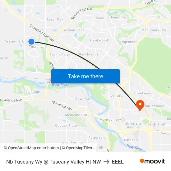 Nb Tuscany  Wy @ Tuscany Valley Ht NW to EEEL map