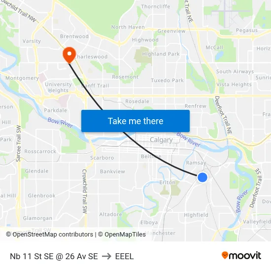 Nb 11 St SE @ 26 Av SE to EEEL map