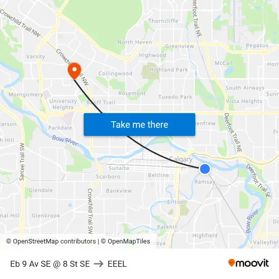Eb 9 Av SE @ 8 St SE to EEEL map