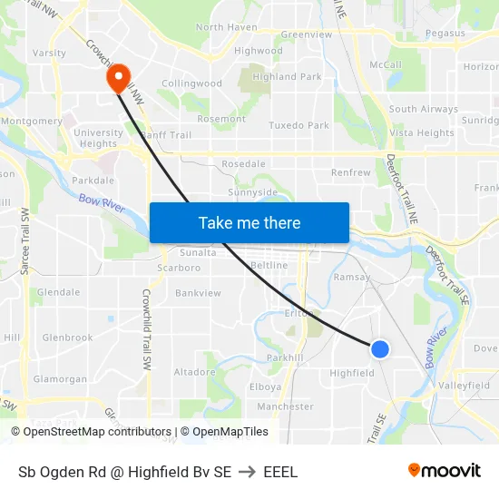 Sb Ogden Rd @ Highfield Bv SE to EEEL map
