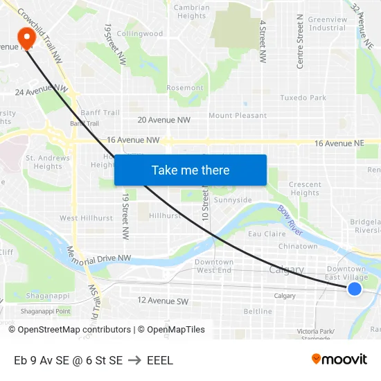 Eb 9 Av SE @ 6 St SE to EEEL map