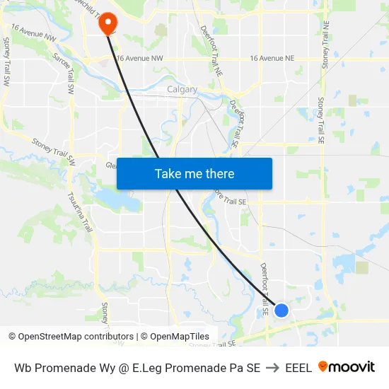Wb Promenade Wy @ E.Leg Promenade Pa SE to EEEL map