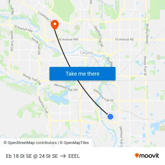 Eb 18 St SE @ 24 St SE to EEEL map
