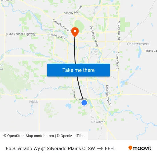 Eb Silverado Wy @ Silverado Plains Cl SW to EEEL map