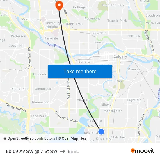 Eb 69 Av SW @ 7 St SW to EEEL map