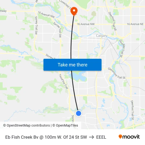 Eb Fish Creek Bv @ 100m W. Of 24 St SW to EEEL map