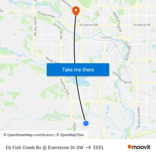Eb Fish Creek Bv @ Everstone Dr SW to EEEL map