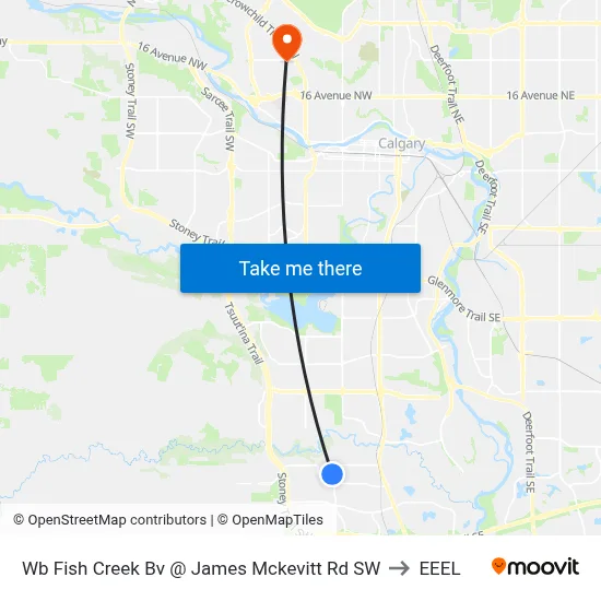 Wb Fish Creek Bv @ James Mckevitt  Rd SW to EEEL map
