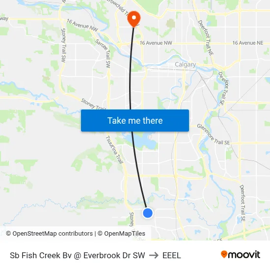 Sb Fish Creek Bv @ Everbrook Dr SW to EEEL map