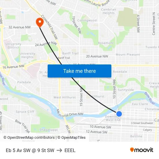 Eb 5 Av SW @ 9 St SW to EEEL map