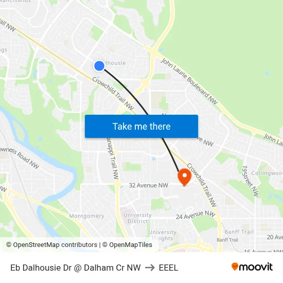 Eb Dalhousie Dr @ Dalham Cr NW to EEEL map
