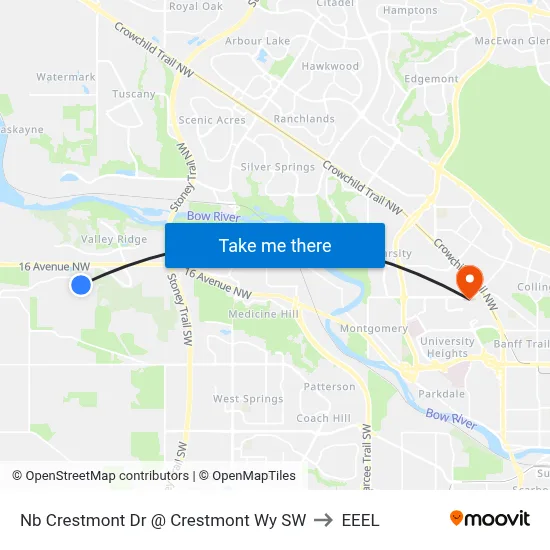 Nb Crestmont  Dr @ Crestmont Wy SW to EEEL map