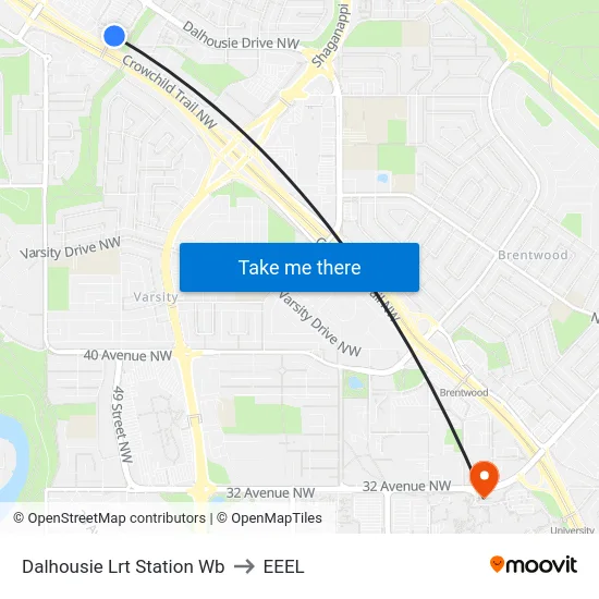 Dalhousie Lrt Station Wb to EEEL map