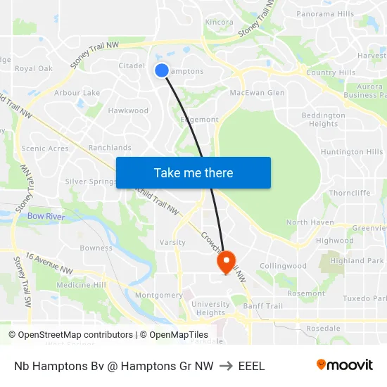 Nb Hamptons Bv @ Hamptons Gr NW to EEEL map