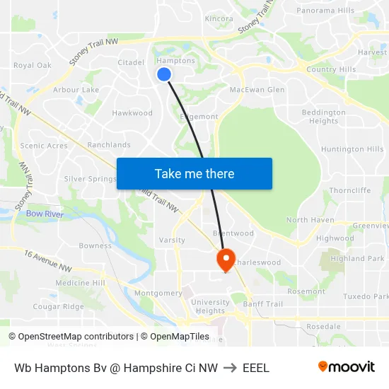 Wb Hamptons Bv @ Hampshire Ci NW to EEEL map