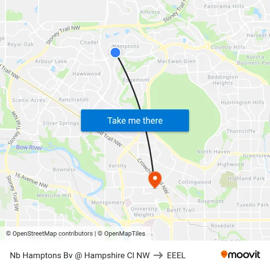 Nb Hamptons Bv @ Hampshire Cl NW to EEEL map