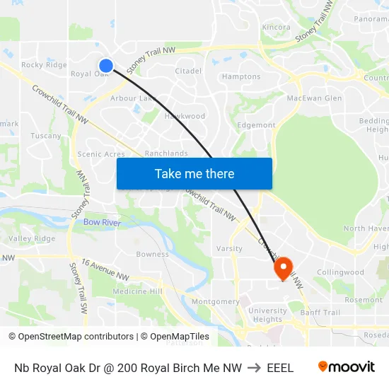Nb Royal Oak Dr @ 200 Royal Birch Me NW to EEEL map