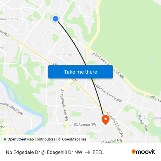 Nb Edgedale Dr @ Edegehill Dr NW to EEEL map