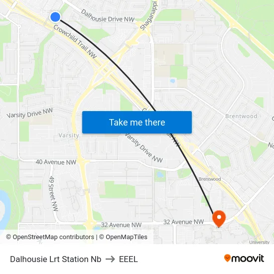 Dalhousie Lrt Station Nb to EEEL map